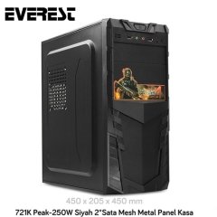 Everest 721K Peak-250W Mid Tower Kasa Siyah