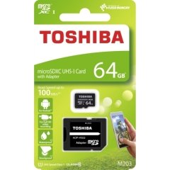 Toshiba 64GB Micro SDHC UHS-1 C10 THN-M203K0640EA