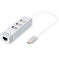 Digitus DA-70253 Type-C Usb 2.0 3 Port Usb Hub+Eth