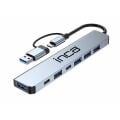 INCA IUTP-7 USB TYPE-C HUB X7 ALUMINYUM ÇOKLAYICI
